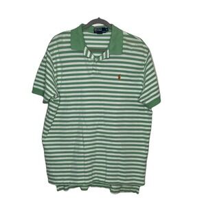 Polo Ralph Lauren Men's Striped Blue Short Sleeve Shirt, Size XL, 100% Cotton